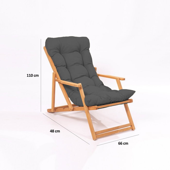 Hanah Home Silla de Jardín Gris y Natural
